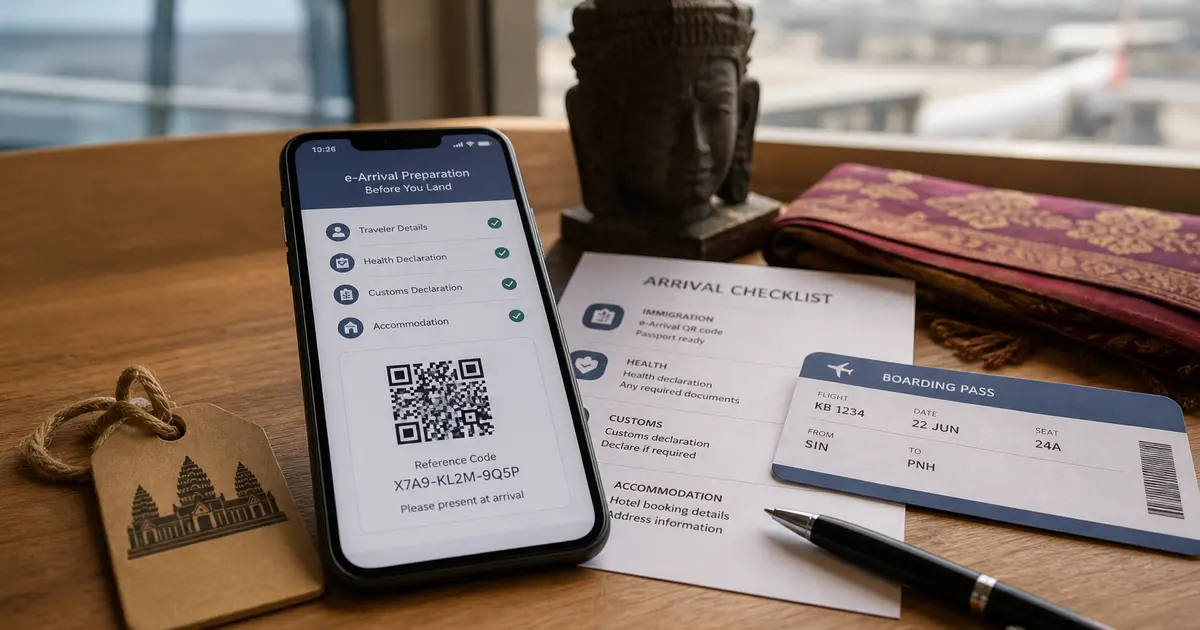 Guide du code QR e-Arrival du Cambodge : douane, santé et informations du voyageur