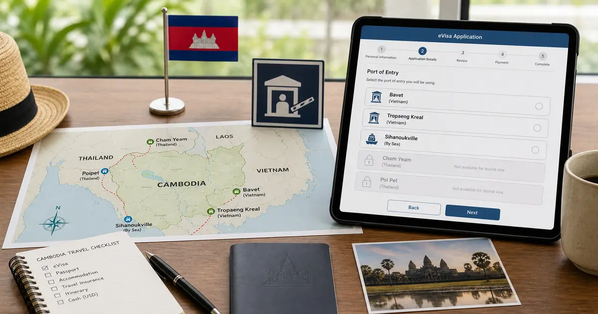 Cambodia eVisa Land-Border Entry Points: Why Cham Yeam and Poi Pet Are Greyed Out