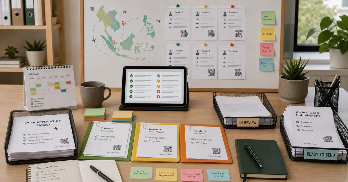 Travel Agency Workflow for Southeast Asia eVisa and Arrival Card Forms