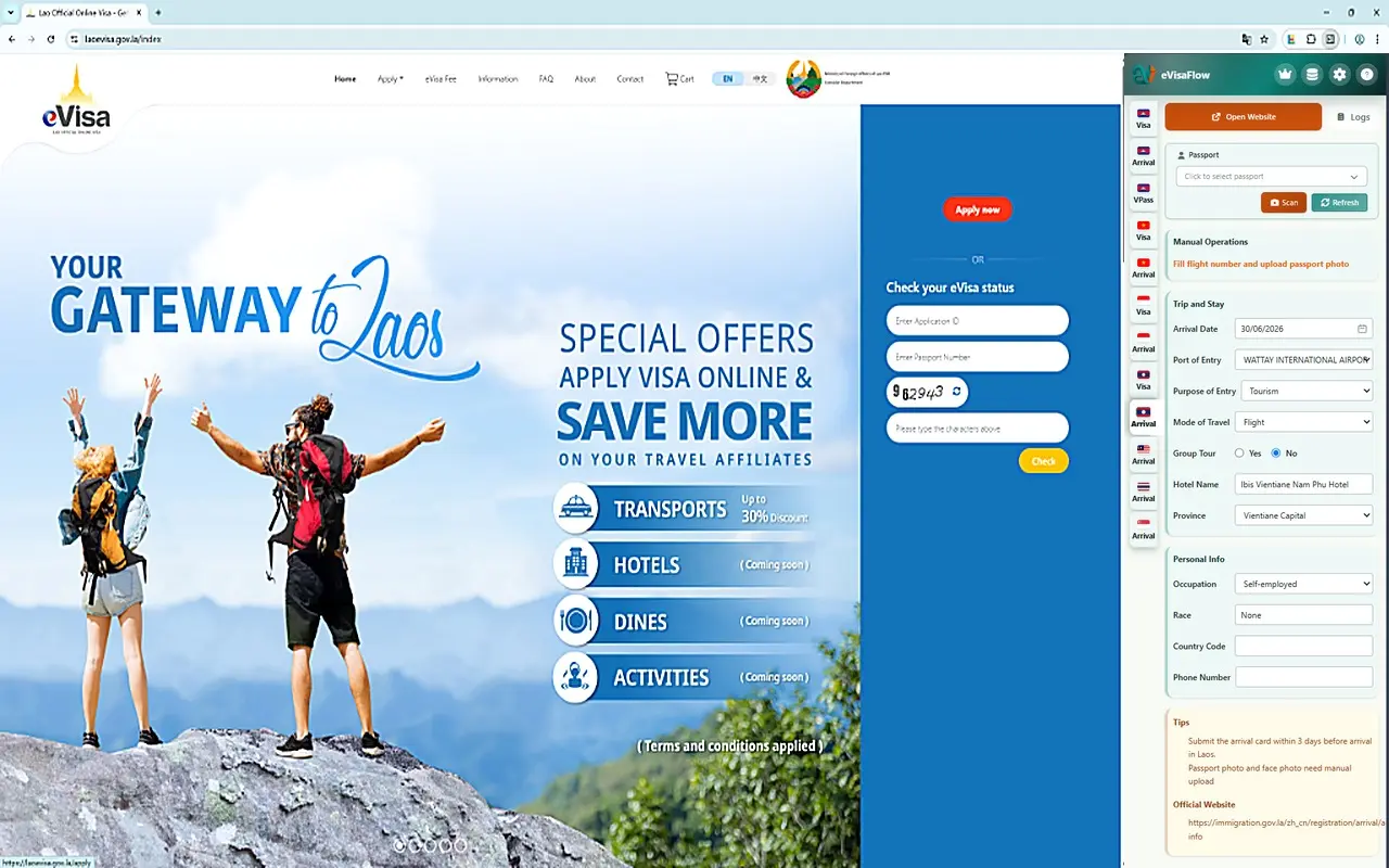 eVisaFlow Laos